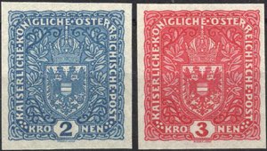 1917, Wappen 2 und 3 Kronen je im ... 