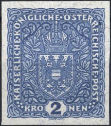 1917/19, Wappen 2 Kronen hellblau auf ... 