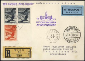1934, rekommandierte Luftpostkarte der 3. ... 