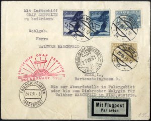 1931, Polarfahrt 1931, Brief vom 22.7.1931 ... 