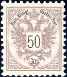 1883, 50 Kr. braunlila, BZ.10, postfrisches ... 