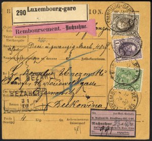 1898-1902, three parcel cards with ... 