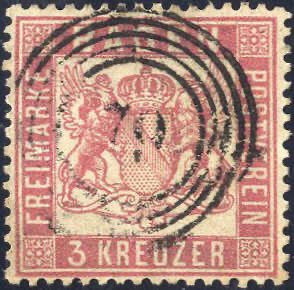 1862, 3 Kr. mittelrosarot gez. 13 1/2, sehr ... 