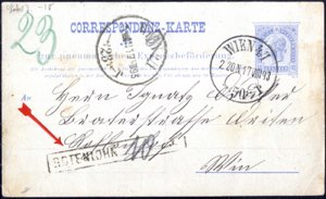 1893, Rohrpostkarte mit Werteindruck 10 Kr. ... 