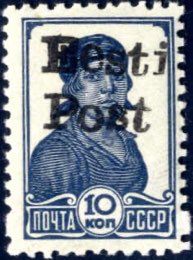 1941, Aufdruck Eesti/Post auf 10 K ... 