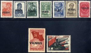1941, Vilnius, komplette Serie 9 Werte, ... 