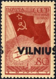 1941, Vilnius, 80 K dunkelbräunlichrot, ... 