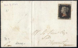 1840, 1 d penny black, entire folded letter ... 