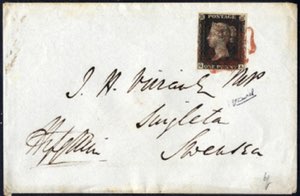 1840, 1 d penny black, cover to Swansea ... 