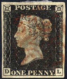 1840, 1 d penny black, lettered DL, large to ... 