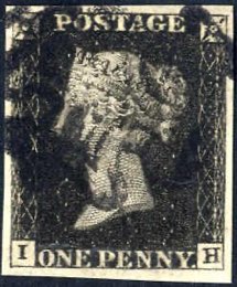 1840, 1 d penny black in a deeper shade, ... 