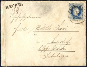 Czernowitz 1882, rekommandierter Brief ... 