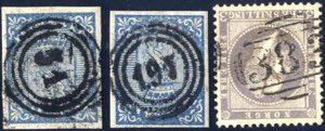 1855-56, 4 Sk. blu, two pieces with normal ... 