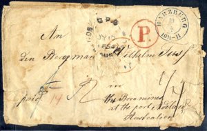 1854, teilfrankierter Brief vom 19.4.1854 ... 