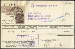 1944, bollato STIPEL da Como al Municipio di ... 
