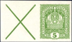 1916, Kaiserkrone, 5 Heller gelbgrün mit ... 