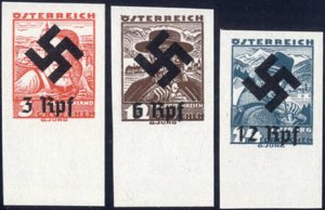 1938, Österr. Volkstrachten mit Hakenkreuz ... 