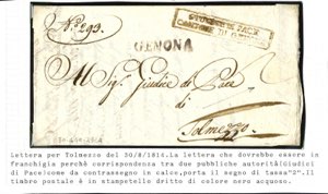 1814, lettera del 30.8.1814 da Gemona a ... 
