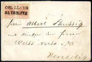 COL LLOYD / DA TRIESTE 1856, Brief vom ... 