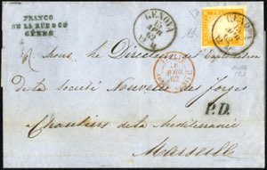 1862, lettera di due porti del 15.4.1862 da ... 