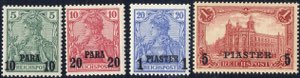 1902/04, Klein-Serie 4 Werte Aufdrucktype ... 