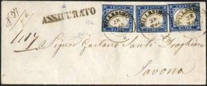 1864, lettera assicurata da Millesimo (d.c. ... 