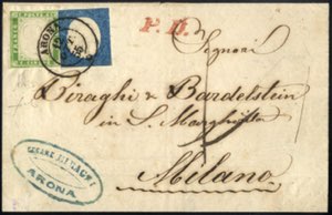 1855, lettera da Arona il 12.9 per Milano ... 