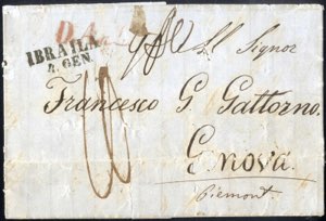 1859, Brief von Ibraila am 4.1. nach Genua ... 