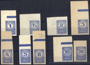 1919-21, Portomarken Kronenwerte auf weißem ... 