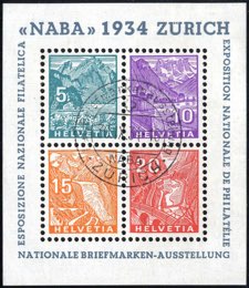 1934, NABA-Block zentrisch gestempelt mit ... 
