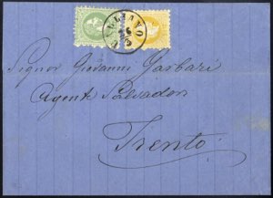 1866/73, zwei Briefe aus Calliano, frankiert ... 