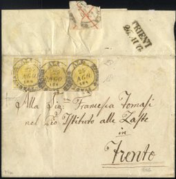 1856, drei Briefe aus ALA TIROLO ITAGLIANO ... 