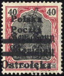 1918, 40 Pfennig Germania Deutsche Post in ... 