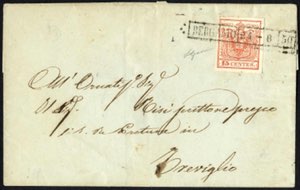 1850, lettera da Bergamo (R50 5 Punti) del ... 