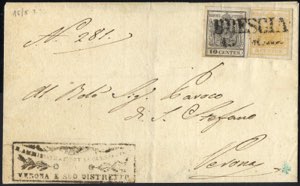 1851, lettera da Brescia del 13.6 per Verona ... 