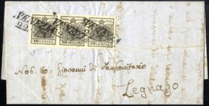 1853, lettera da Venezia del 27.1 per ... 