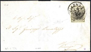 1850, lettera da Vicenza il 27.10 per città ... 