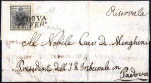 1852, lettera da Padova del 19.2 per città ... 