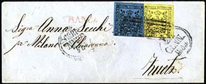 1852, lettera da Modena 24.1.1859 per Zuotz ... 