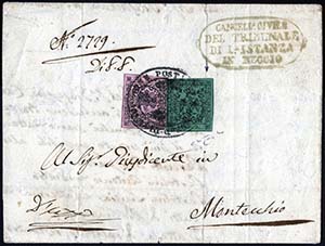 1853, lettera da Reggio il 16.11 per ... 