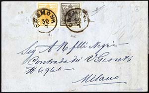 1855, lettera da Cremona del 30.7 per Milano ... 