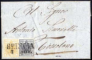 1851, lettera da Brescia il 7.11 per ... 