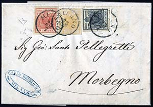 1853, lettera da Milano il 23.7 per Morbegno ... 
