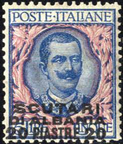 1909/11, Scutari, Soprastampati, 8 valori ... 