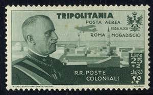 1934, Volo Roma-Mogadiscio, 10 valori ... 