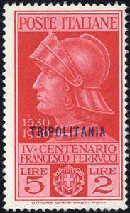1930, Ferrucci, 5 valori, Sass. + Unif. ... 