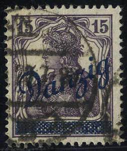 1920, 15 Pf. schwarzbraunviolett, signiert ... 