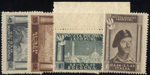 1946, Vittorie polacche, 4 valori su carta ... 