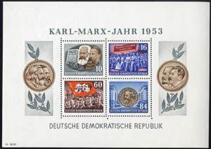 1953, Karl Marx, Blockausgabe, gezähnt, 2 ... 