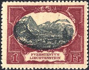 1921, Freimarken, 8 Werte, 1 Fr. Gummibug ... 